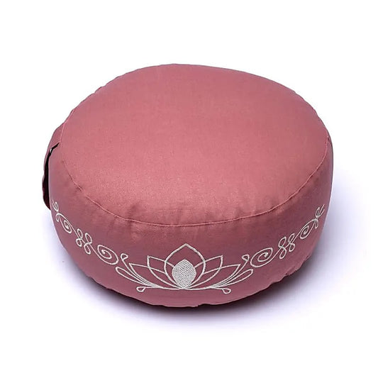 Meditatiekussen oudroze lotus biokatoen (OCS)