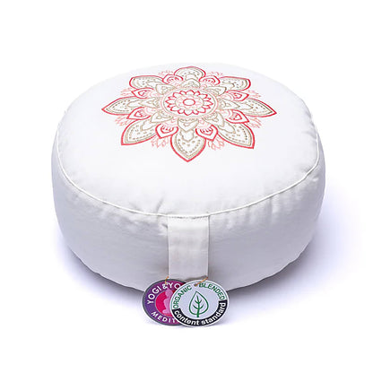 Meditationskissen weiß Mandala BIO Baumwolle (OCS) großhandel thumb