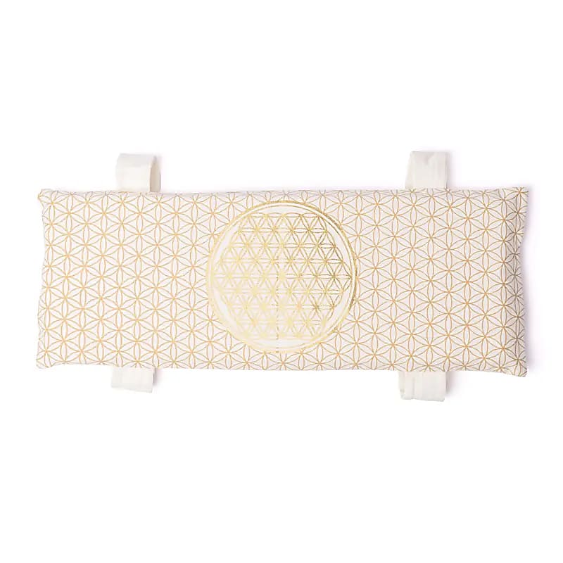 Cojín para banco de meditación blanco Flor de la Vida con relleno