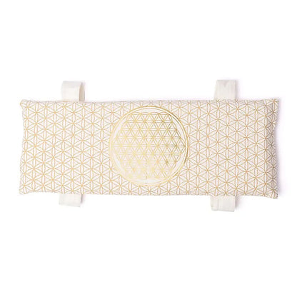Cojín para banco de meditación blanco Flor de la Vida con relleno