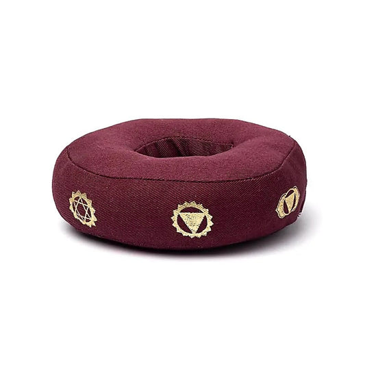 Singing bowl cushion 7 chakras aubergine S