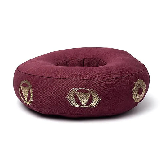 Singing bowl cushion 7 chakras aubergine L
