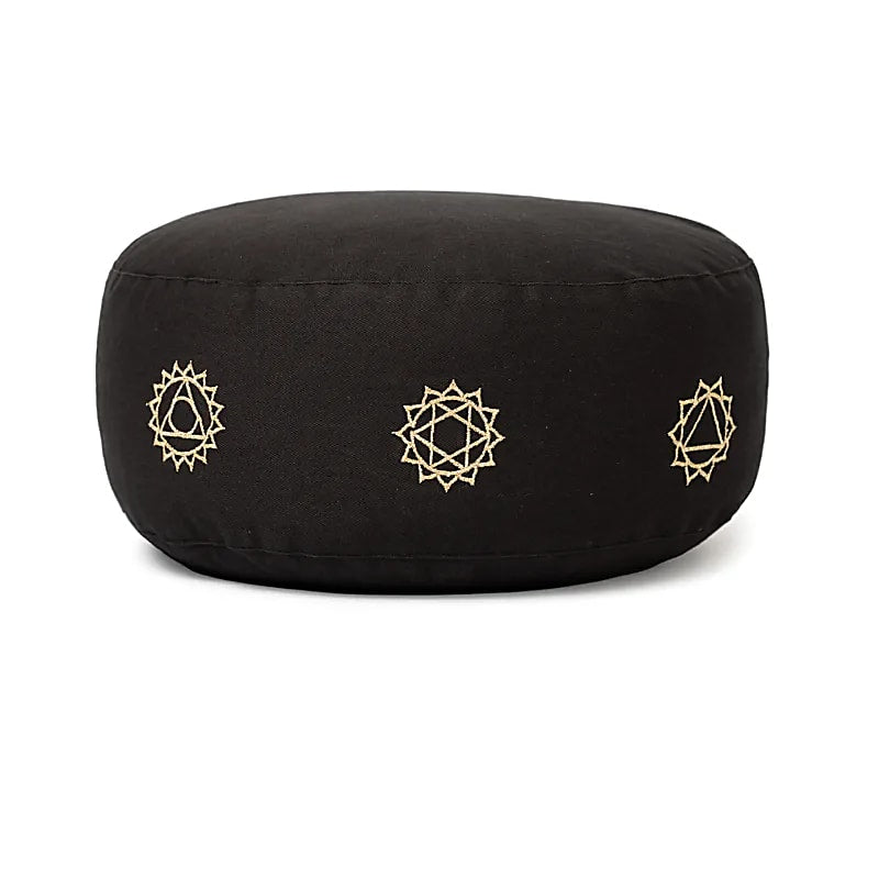 Cojín de meditación negro 7 chakras algodón orgánico (OCS)