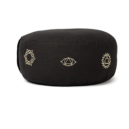 Cojín de meditación negro 7 chakras algodón orgánico (OCS)