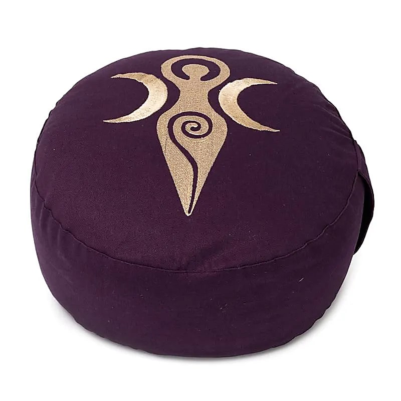 Meditation cushion dark purple goddess organic cotton (OCS)