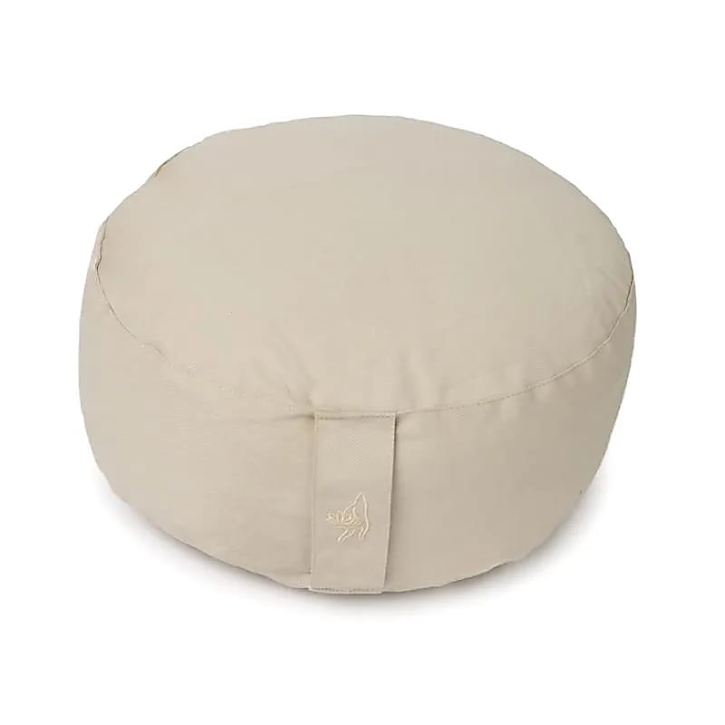 Cuscino meditazione rotondo beige cotone organico (OCS)