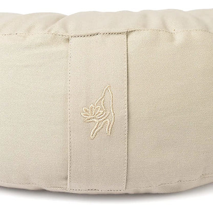 Coussin de méditation croissant beige coton bio (OCS) de gros thumb
