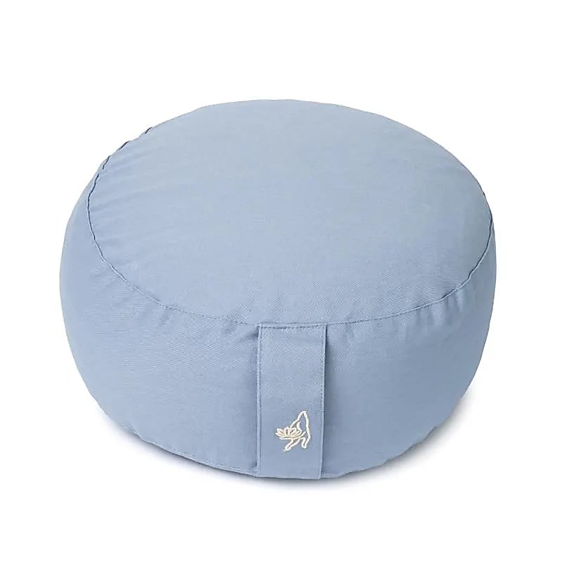 Coussin de méditation rond bleu coton bio (OCS)