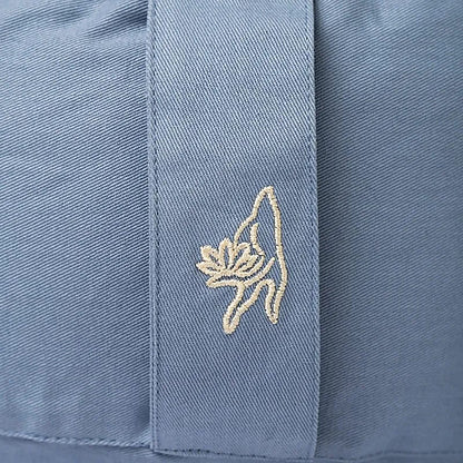 Coussin de méditation rond bleu coton bio (OCS) de gros thumb