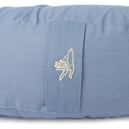 Coussin de méditation croissant bleu coton bio (OCS) de gros thumb