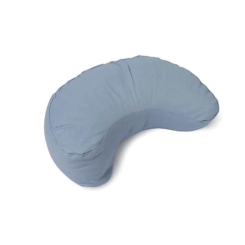 Coussin de méditation croissant bleu coton bio (OCS)