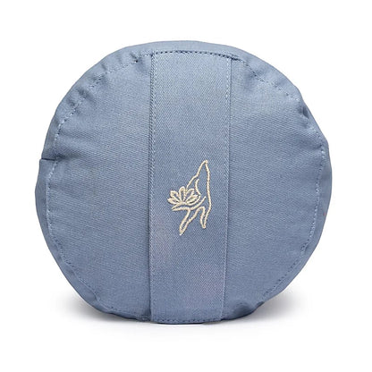 Coussin de méditation bolster bleu coton bio (OCS) de gros thumb