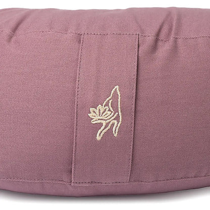 Coussin de méditation croissant lilas coton bio (OCS) de gros thumb