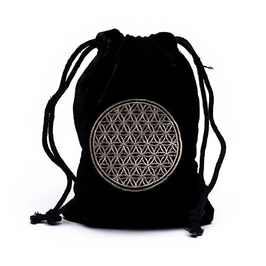 Bolsa de terciopelo con la Flor de la Vida
