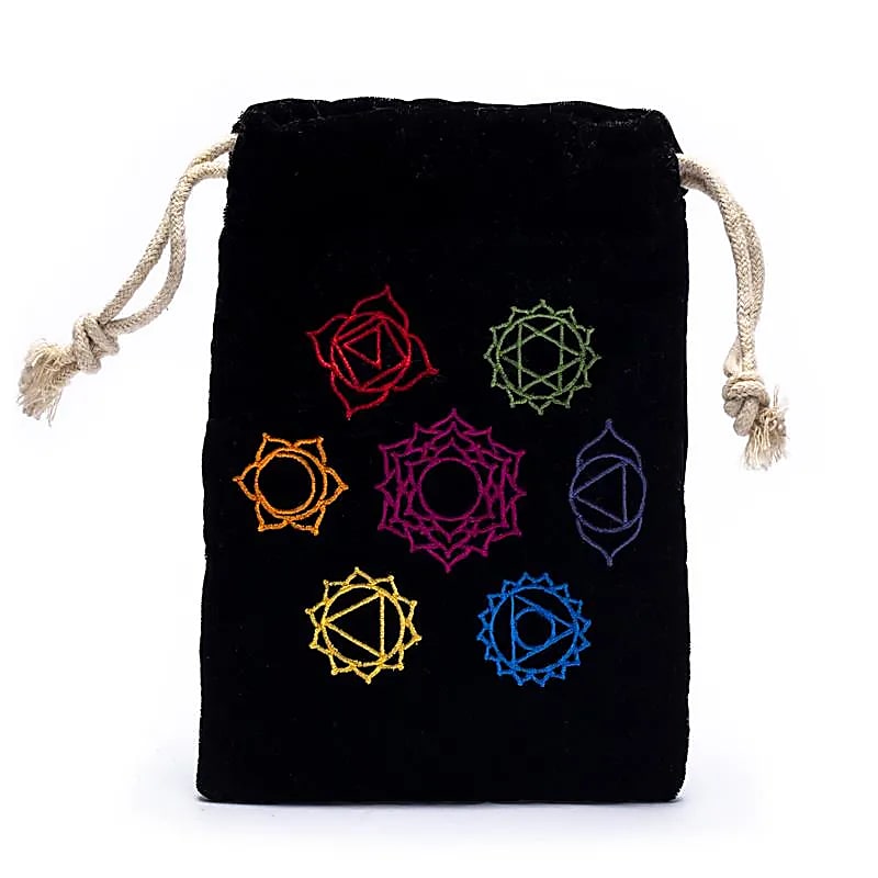 Bolsa de terciopelo con los 7 chakras