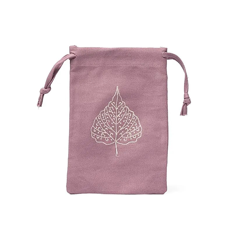 Pochette en coton feuille de bodhi lilas (GOTS)