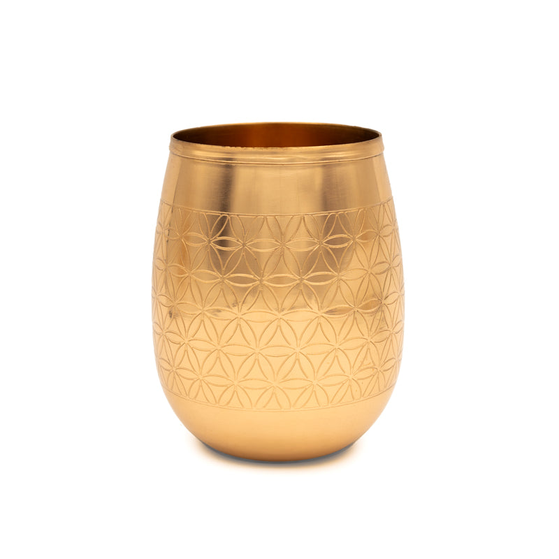 Vaso de cobre Flor de la Vida grabado