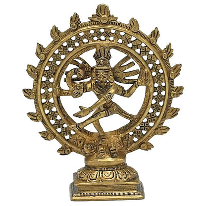 Shiva Nataraja - latón - doble anillo color oro thumb