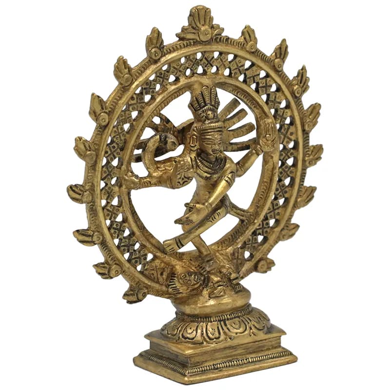 Shiva Nataraja - latón - doble anillo color oro al por mayor