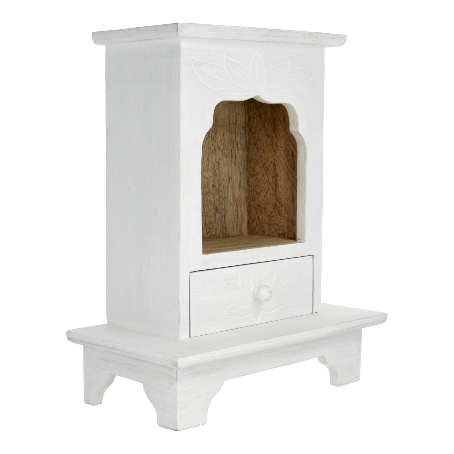 NEW Altar on base mangowood whitewash - 30x19cm - 9059