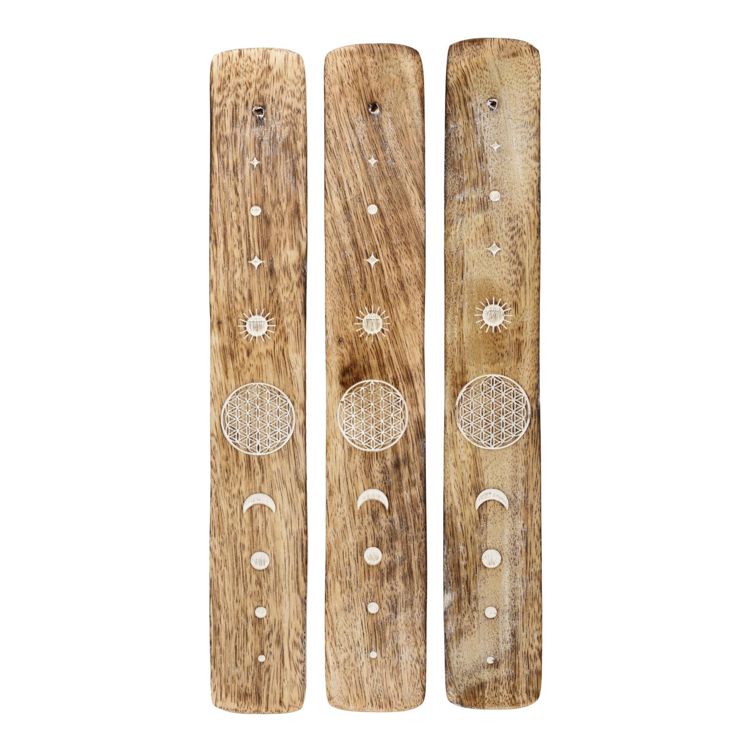 Wierookhouder Bloem des Levens Mangohout Whitewash - 9073 Wood