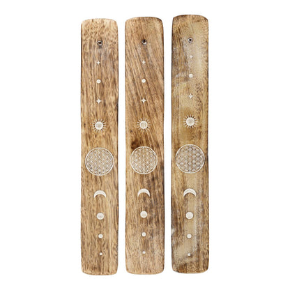 Wierookhouder Bloem des Levens Mangohout Whitewash - 9073 Wood thumb