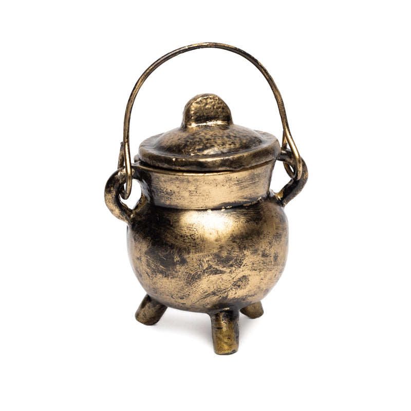 Cauldron (heksenketel) gietijzer goudkleurig klein groothandel