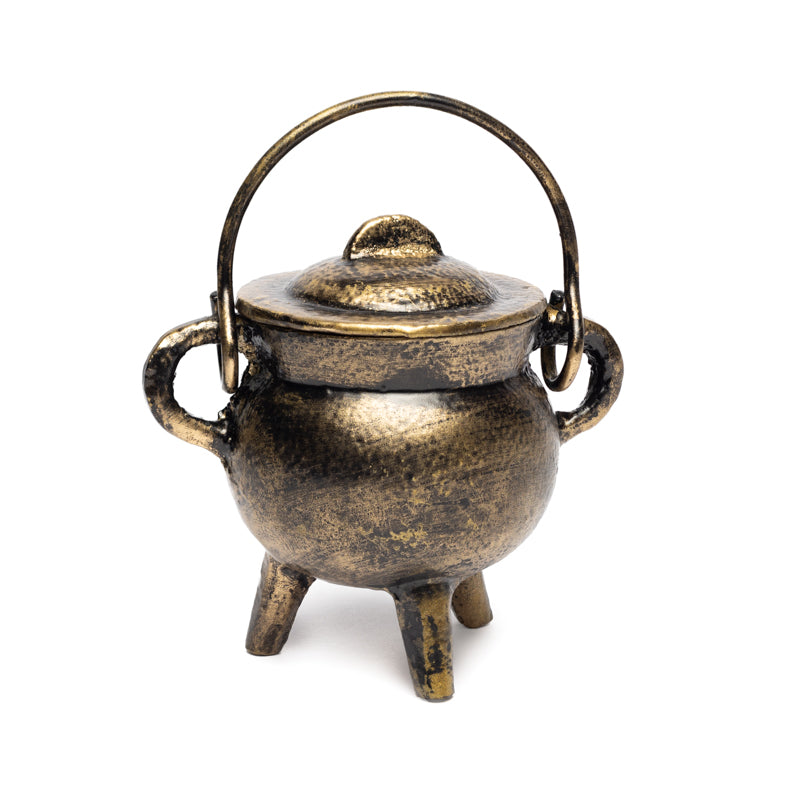 Cauldron (heksenketel) gietijzer goudkleurig
