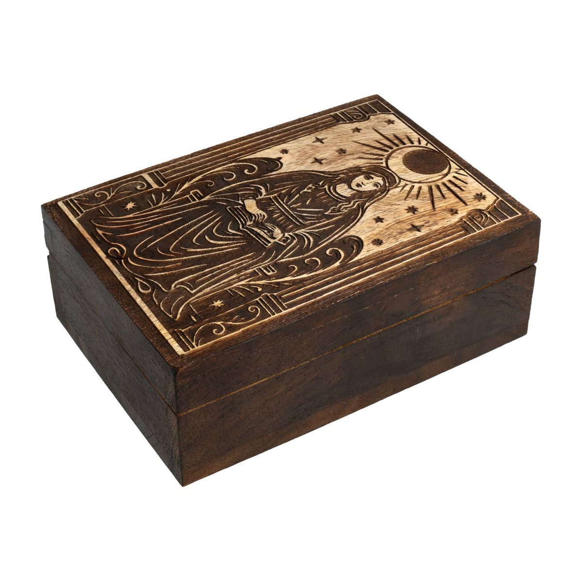 Tarotdoos Priesteres zwart mangohout