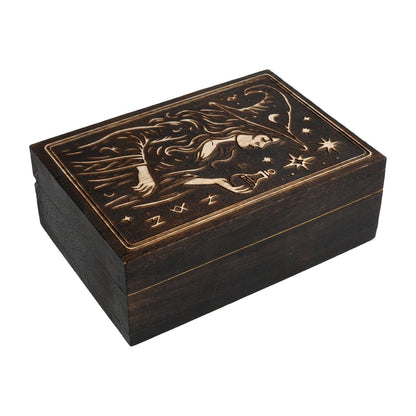 Tarotdoos de Tovenares zwart mangohout thumb