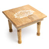 Altaartafeltje vierkant Lotus motief mangohout whitewash