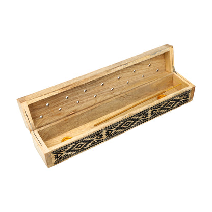 Wierookbrander kistje tribal mangohout Hout thumb