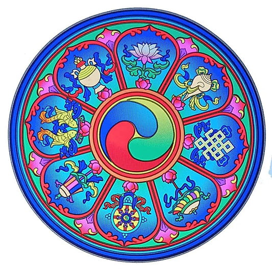 Sunseal decal Tibetan Auspicious Symbols