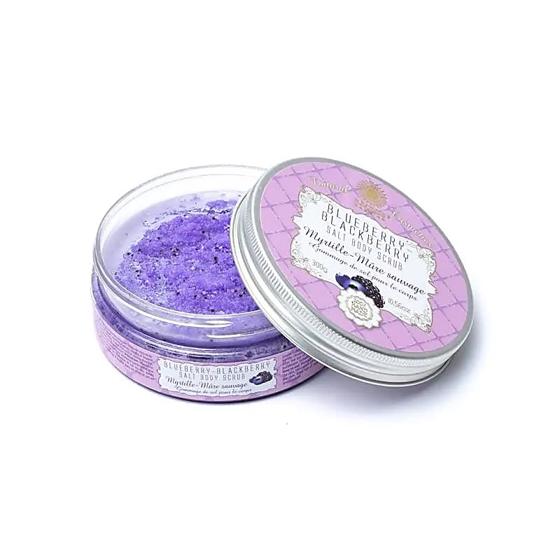 Sea salt body scrub blueberries blackberries