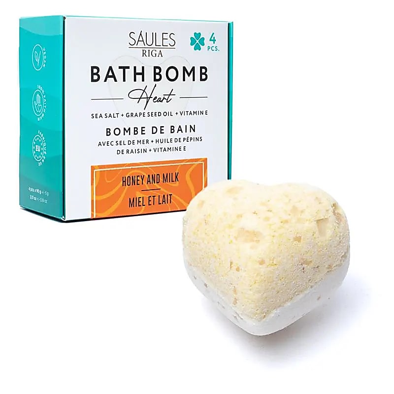 Bomba de baño corazón Miel y leche