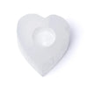 Portavelas de té de selenita en forma de corazón