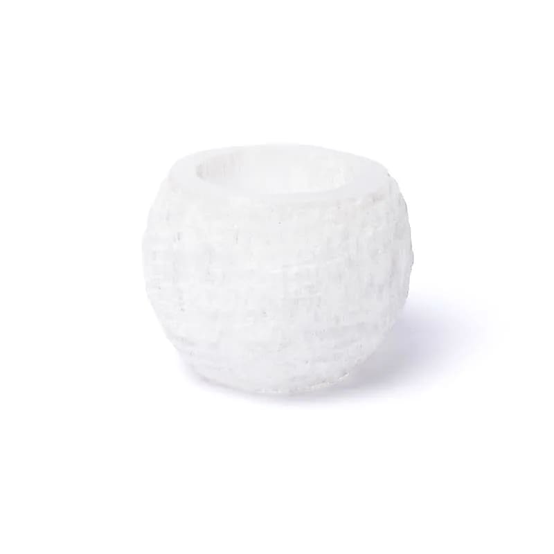 Porte-bougie boule de neige en sélénite