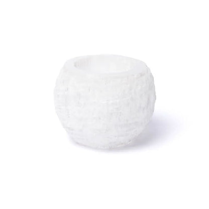 Porte-bougie boule de neige en sélénite thumb