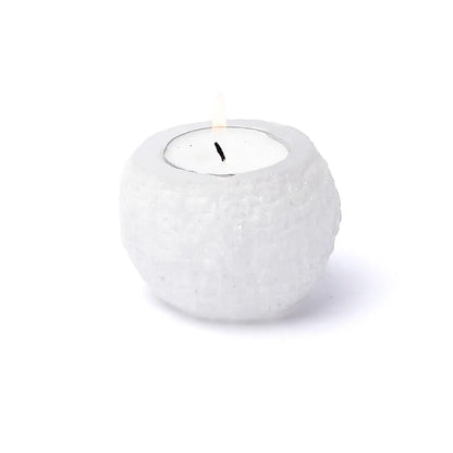 Porte-bougie boule de neige en sélénite de gros thumb