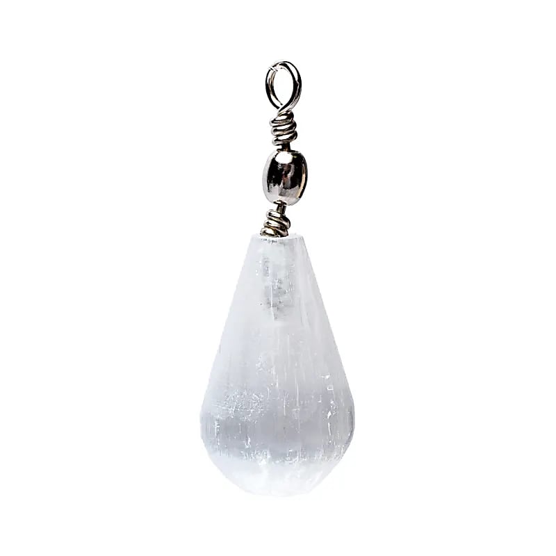 Pendentif goutte en sélénite de gros