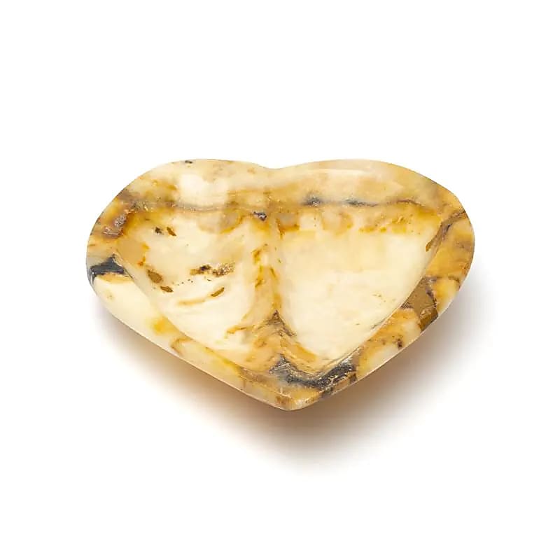 Ciotola a forma di cuore in aragonite marocchina
