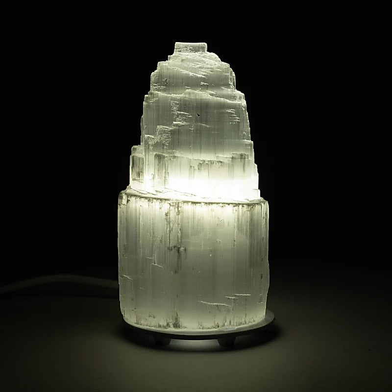 Lámpara de selenita en forma de iceberg