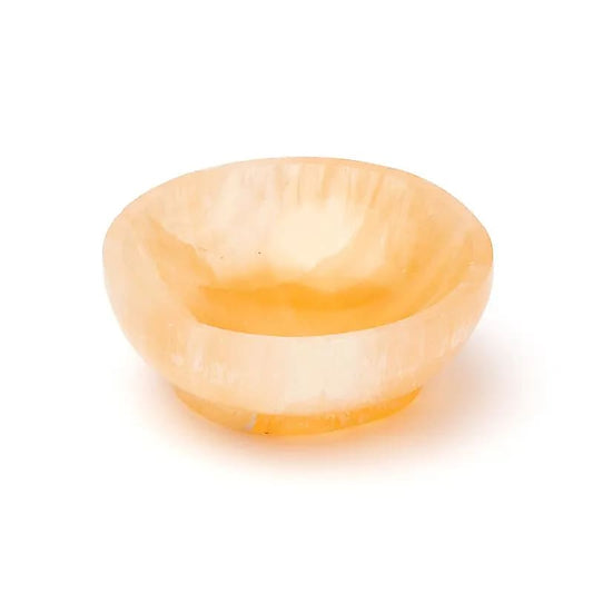 Bol rond en sélénite couleur pêche