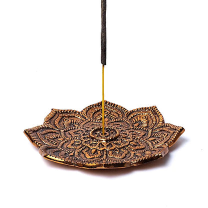 Incense holder copper finish Lotus wholesale thumb