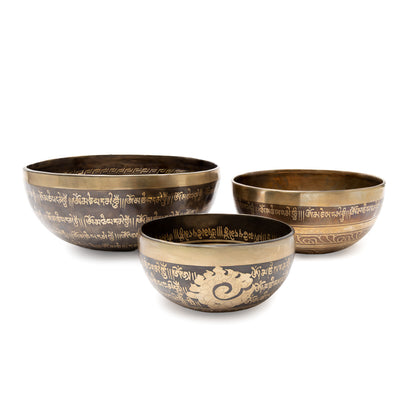 Singing Bowl Tibet hand carved thumb