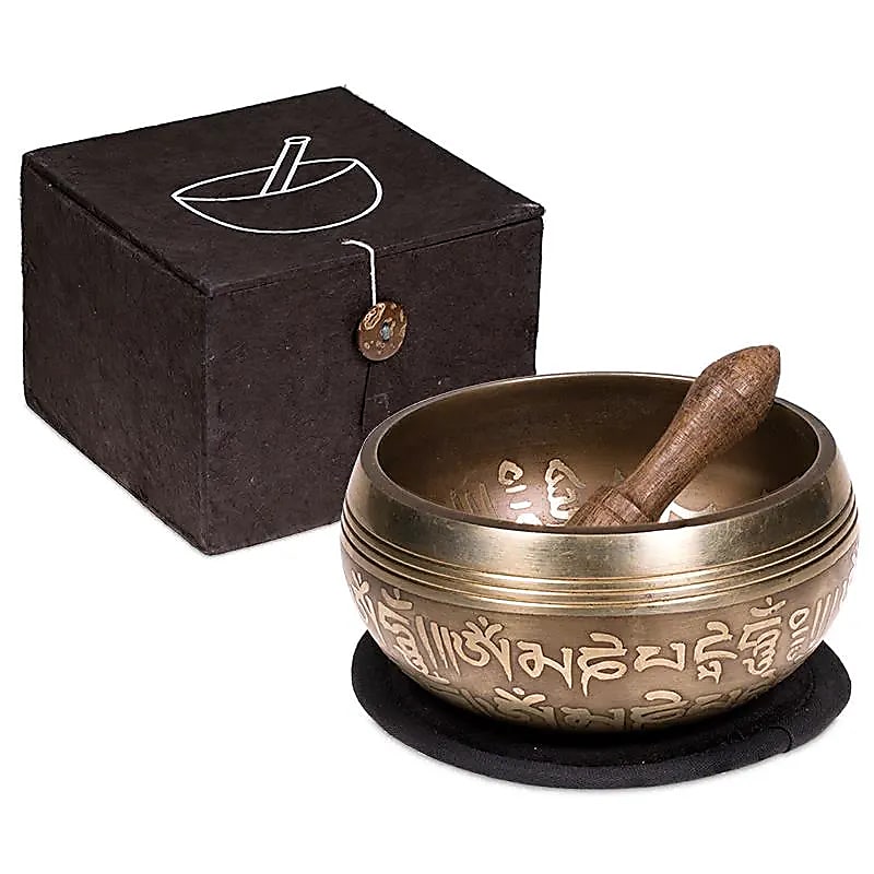 Bol chantant Om SET cadeau noir