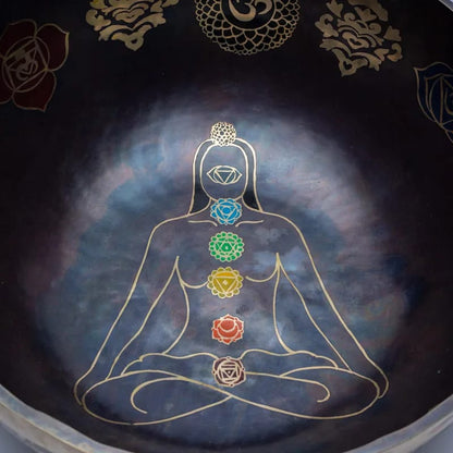 Klankschaal 7 Chakra's gekleurd Brons thumb