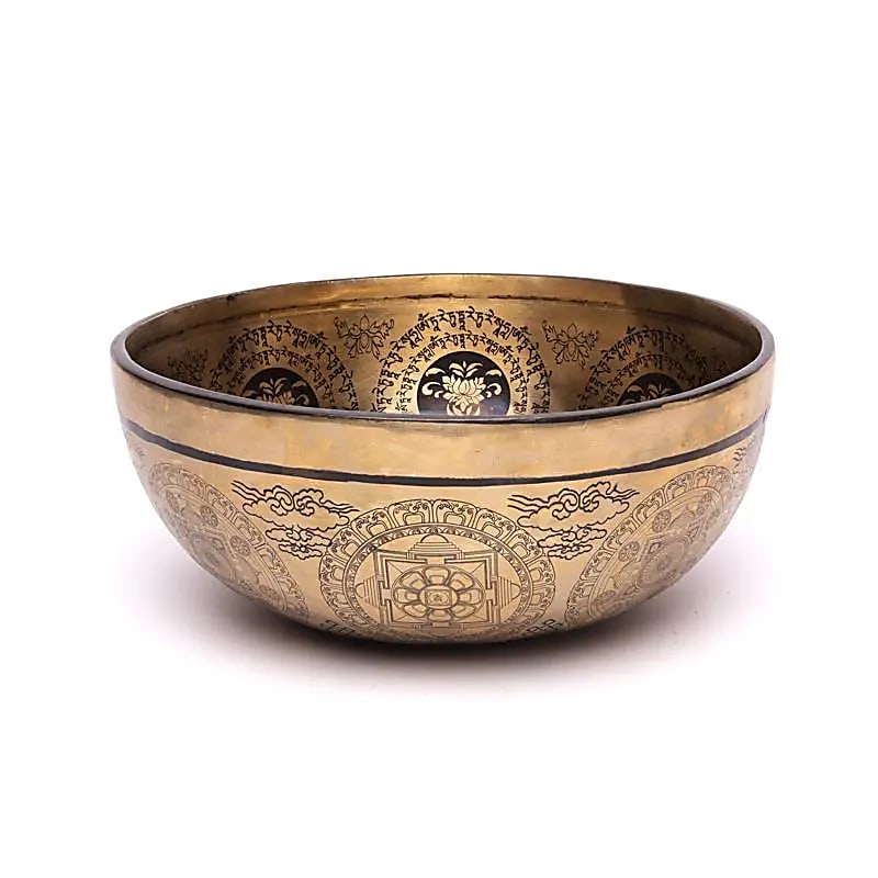 Cuenco tibetano grabado con láser Tara Verde