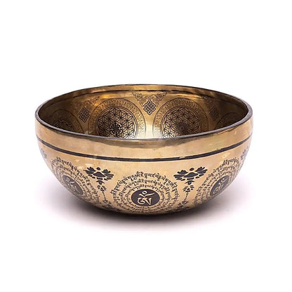 Campana tibetana incisa al laser Fiore della vita thumb