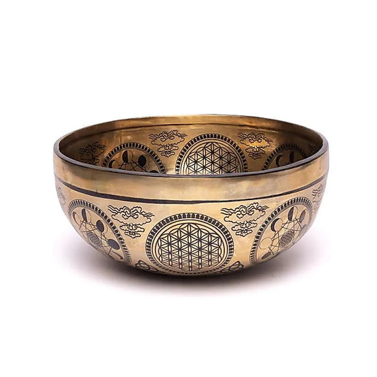 Laser-engraved singing bowl Metatron’s Cube